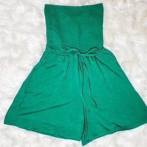 Women's Stetchable Tube Top Romper Comfy & Chic Kelly Green